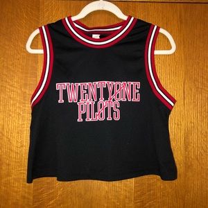 Twenty One Pilots Cropped Jersey Top